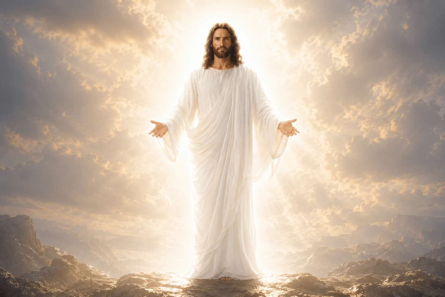 man in white - Jesus